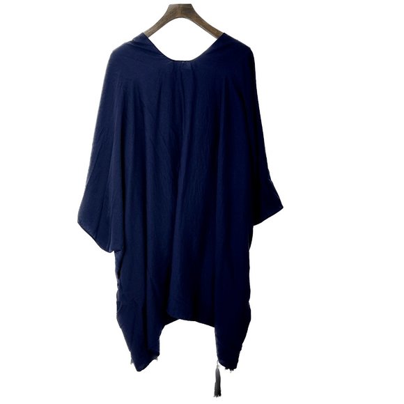 Vince Camuto Blue Navy Relaxed Sleeveless Cardigan ONE SIZE - Picture 4 of 4